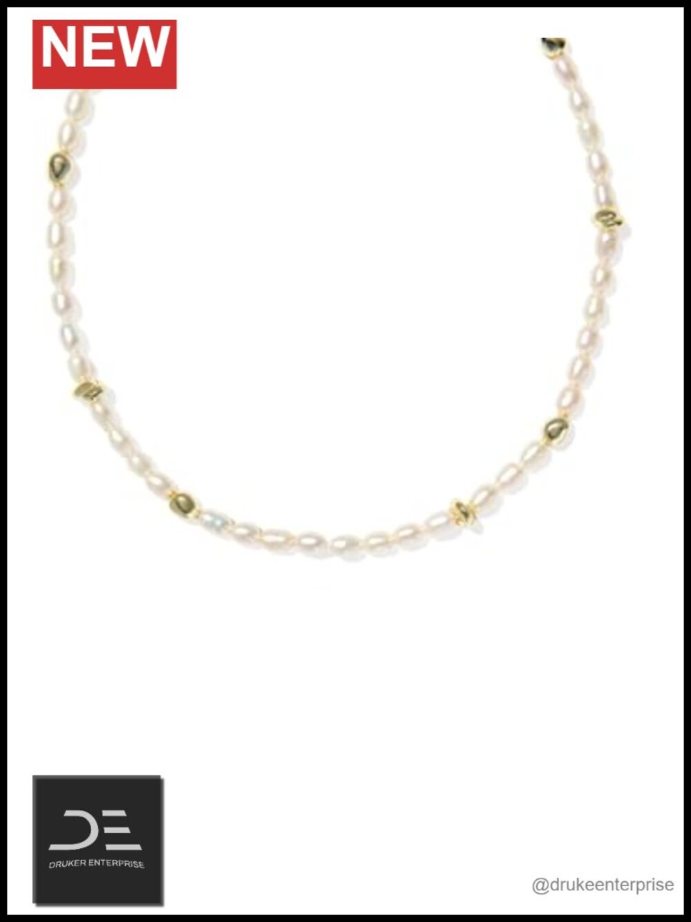 Freshwater Pearl Strand Necklace 16in w/ 5in Extender Gold Plated Brass